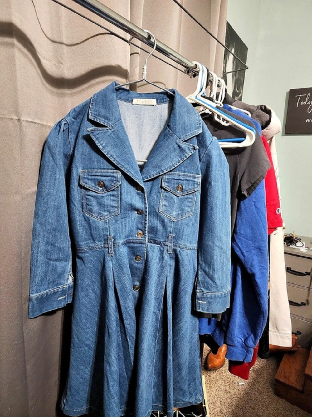Fight Denim Midi Shirt Dress Like New